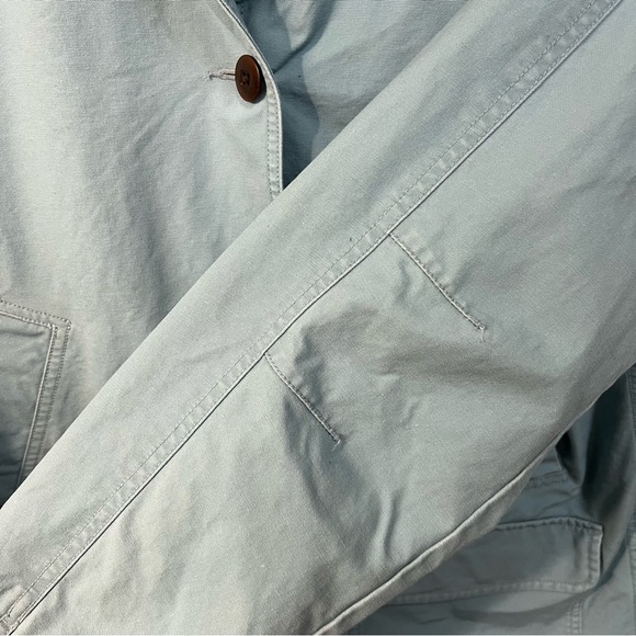 Vintage LL Bean Women Large Light Blue Barn Work Coat Jacket Corduroy Collar - Picture 8 of 13